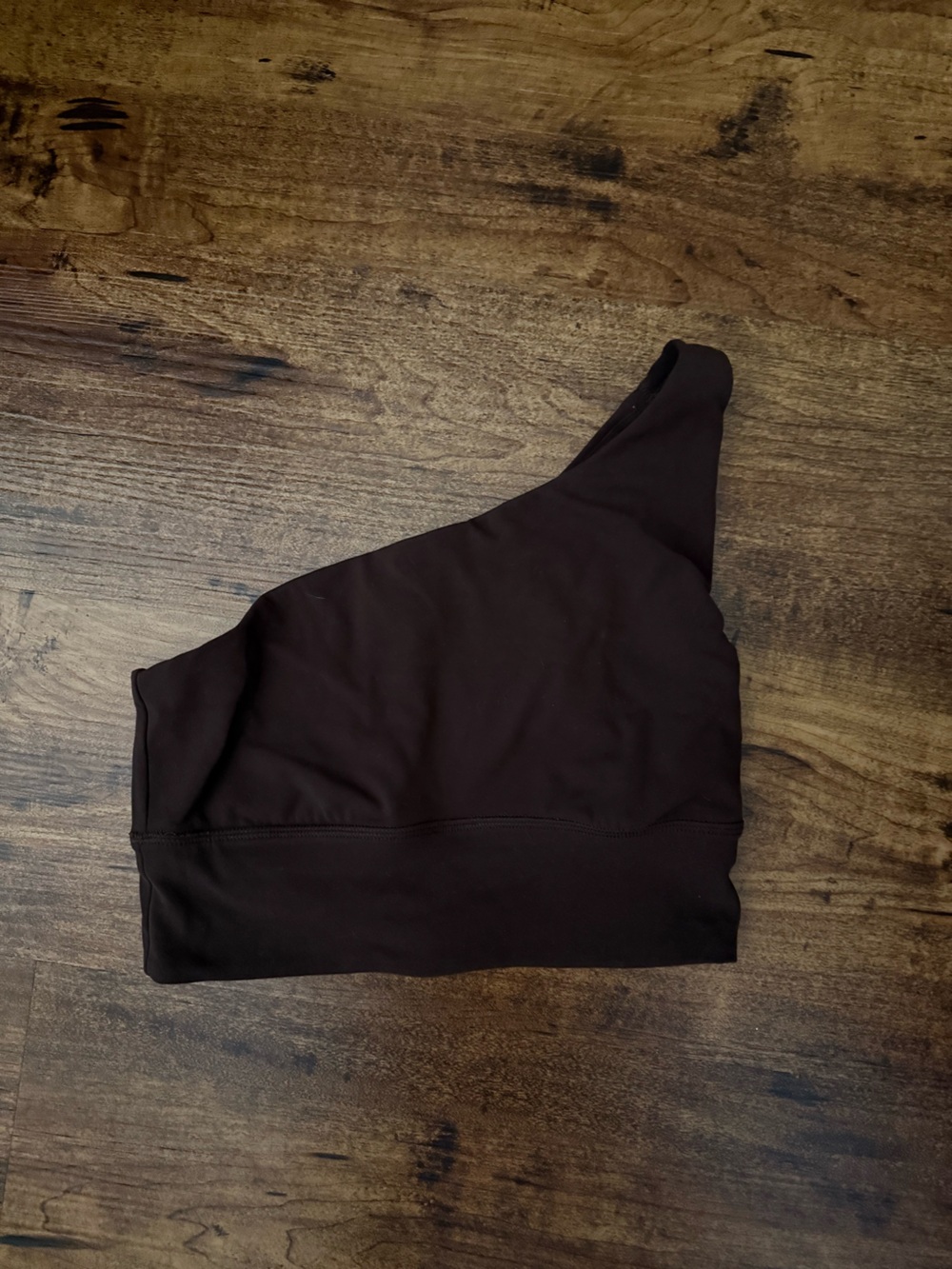lululemon athletica One-Shoulder Crop Top in Dark Brown